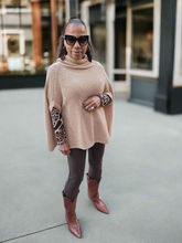 Load image into Gallery viewer, Roxy Turtle-Neck Cape Sweater