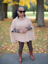 Load image into Gallery viewer, Roxy Turtle-Neck Cape Sweater