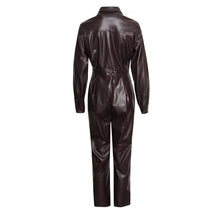 Load image into Gallery viewer, Ready or Not Faux Leather Jumpsuit. Sold out