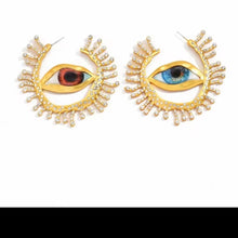 Load image into Gallery viewer, Eye Hoop Earrings
