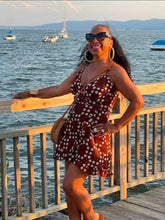 Load image into Gallery viewer, Jena Polkadot Wrap  Mini Dress
