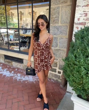 Load image into Gallery viewer, Jena Polkadot Wrap  Mini Dress
