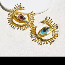 Load image into Gallery viewer, Eye Hoop Earrings
