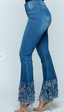 Load image into Gallery viewer, Fringe Bottom Jeans
