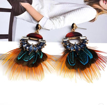 Load image into Gallery viewer, Peacock Stone  Statement Earrings.  SOLD OUT!!
