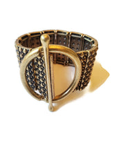 Load image into Gallery viewer, Tina Studded  Stretch Metal Toggle Bracelet  Sold Out!
