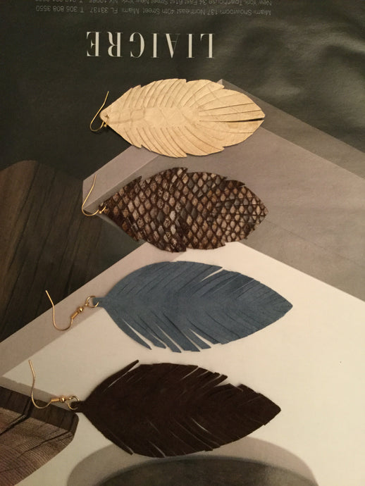 Suede & Leather embossed Earrings - Rhonda’s Fabulous Jewelry LLC