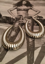 Load image into Gallery viewer, Fleur Hoops Earrings Silver-tone 1 Gold Pair Left!
