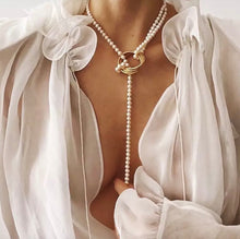 Load image into Gallery viewer, Zara Faux Pearl Statement Necklace
