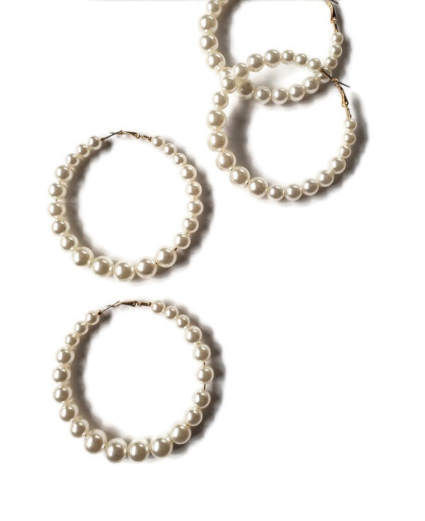 Bari Pearl Hoop Earrings SOLD OUT