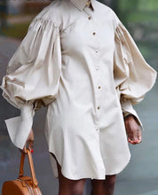 Load image into Gallery viewer, MAXINE Puffed Sleeve Shirt Dress

