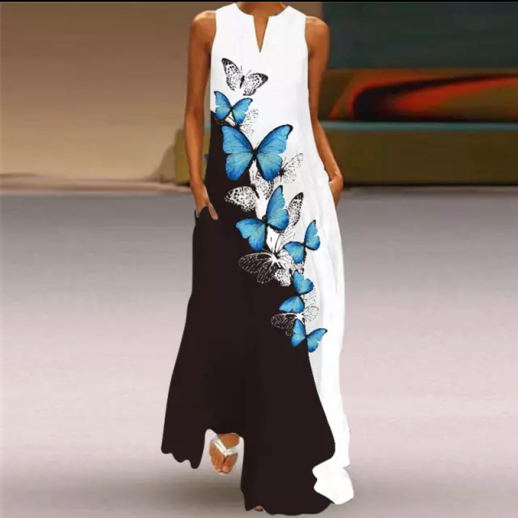 butterfly maxi dress Navy Butterfly Maxi Dress
