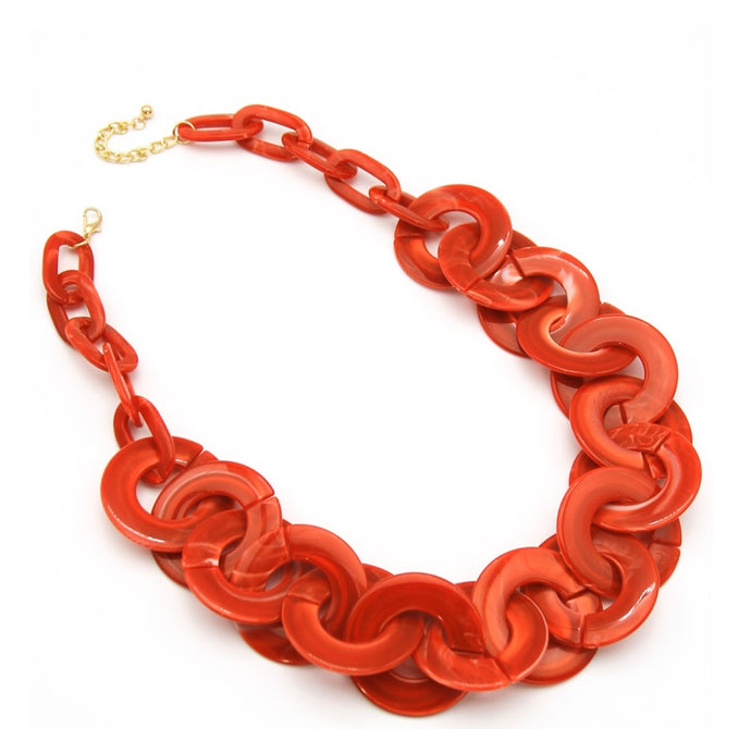 Michelle Resin Statement Link Necklace - Rhonda’s Fabulous Jewelry LLC