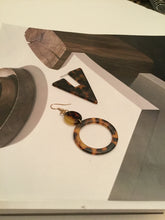 Load image into Gallery viewer, Renee Tortoise Shell Hoop &amp; V Earrings - Rhonda’s Fabulous Jewelry LLC

