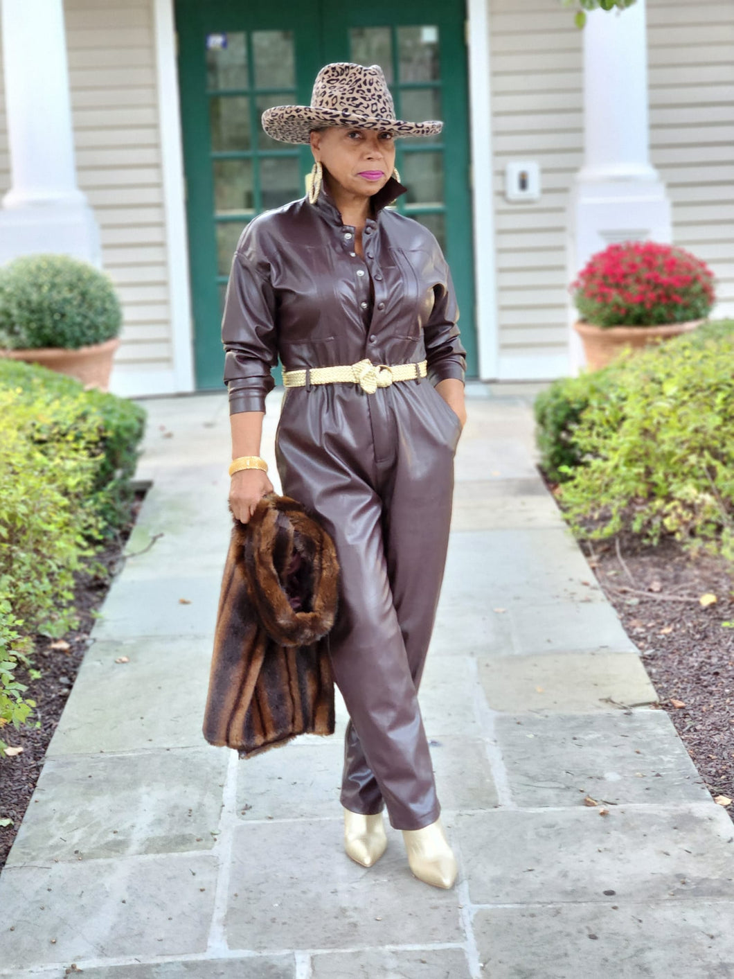 Ready or Not Faux Leather Jumpsuit